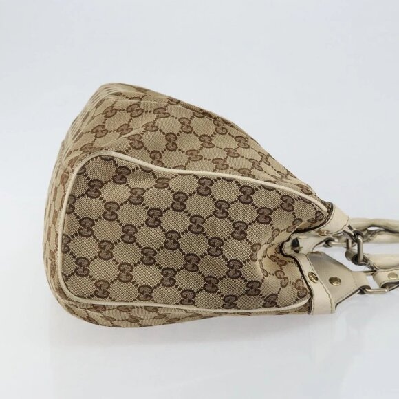 GUCCI GG Canvas Hand Bag Beige Gold 211944 Auth BA7128 - Picture 6 of 16
